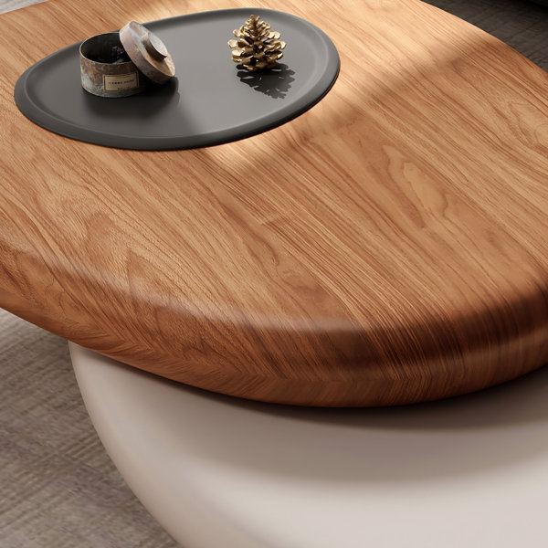 quanrui CJ Wood Swivel Oval Coffee Table Modern Style | Wayfair